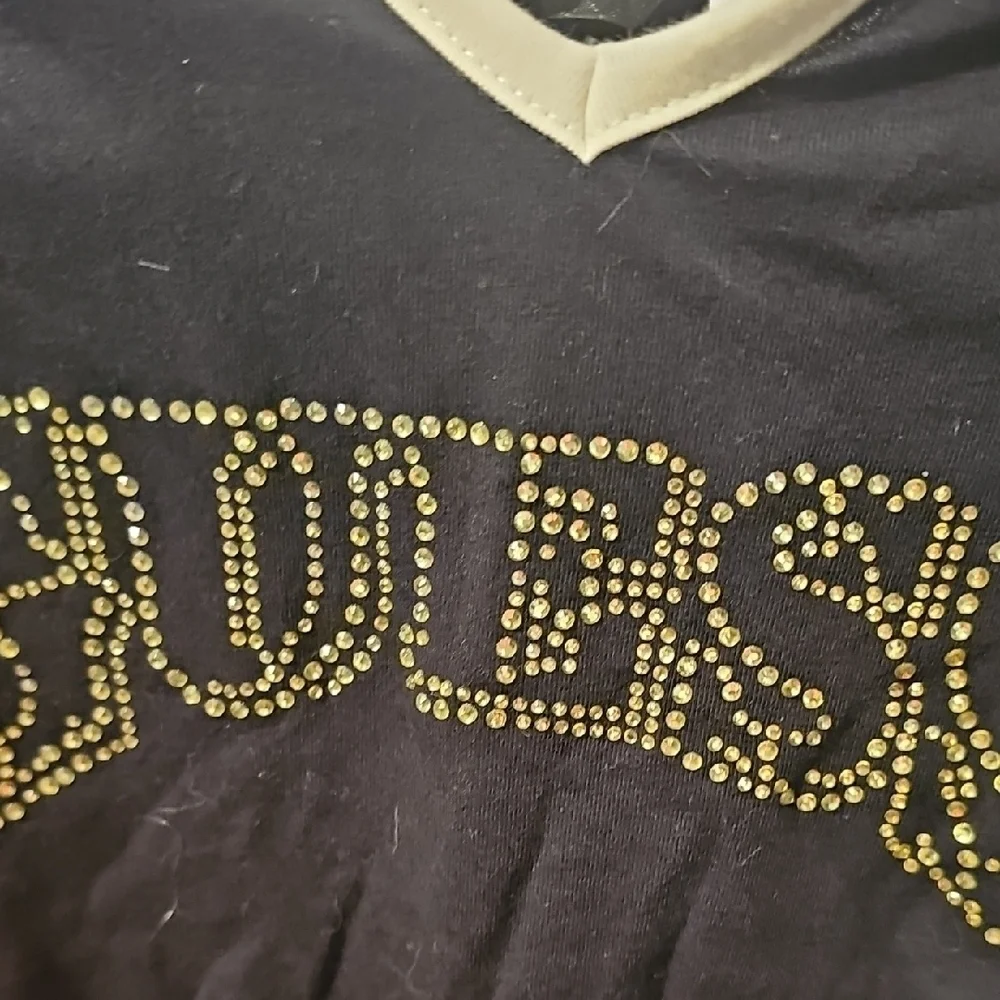Guess NWT Girls Black Hooded Bodysuit with Gold Accents Size 7/8